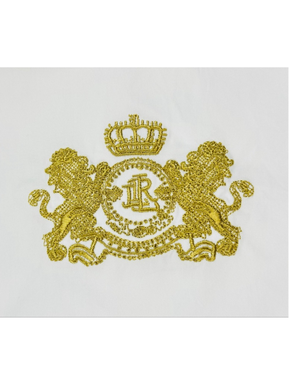 Lauren Ralph Lauren Women’s L White Cotton Gold Double Lion Crest Shirt - Picture 4 of 14